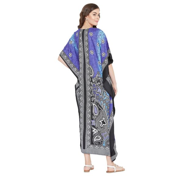 Gypsie Blu Women Floral Print Plus Size Kaftan Maxi Dress Night Gowns for Party - Picture 9 of 9